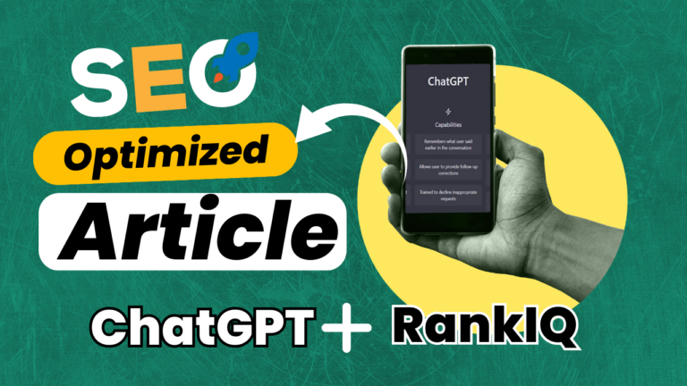 Write SEO optimized content writing with chatgpt and rankiq