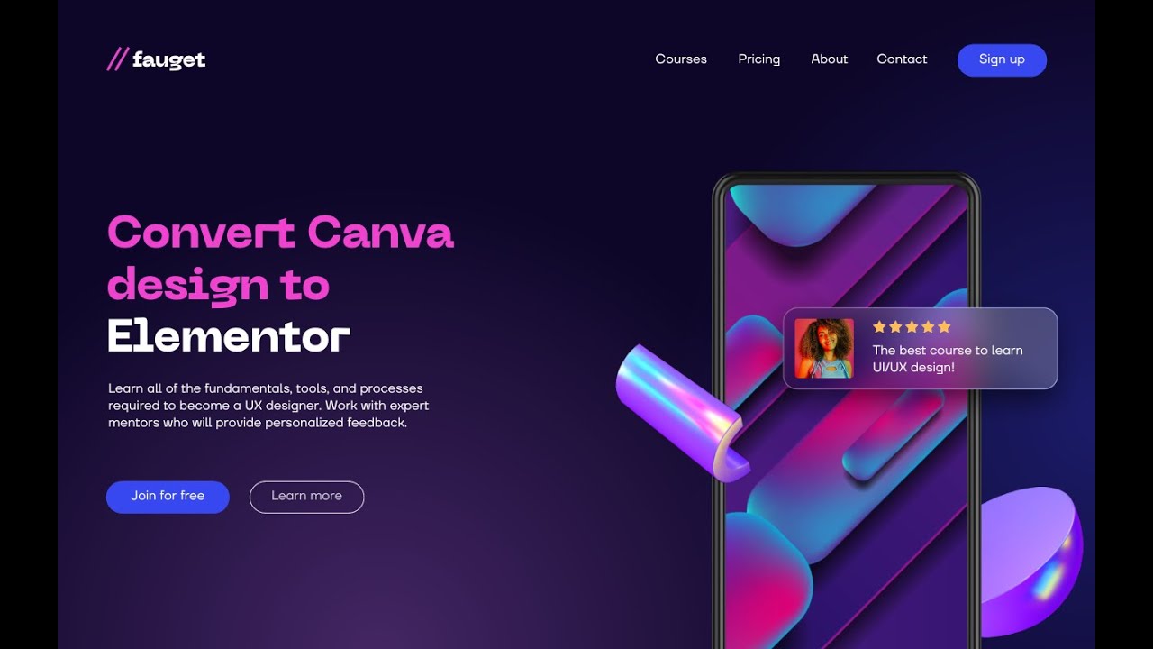Convert canva template into elementor complete video guide