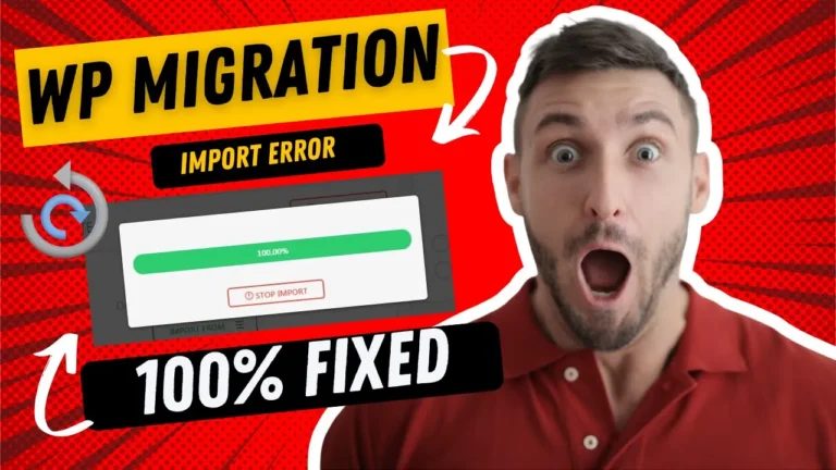 All in one WP migration stuck on import 100% solved