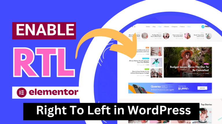 How to enable RTL in elementor and wordpress