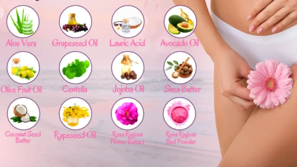 Ingredients of yoni soap list out on this image