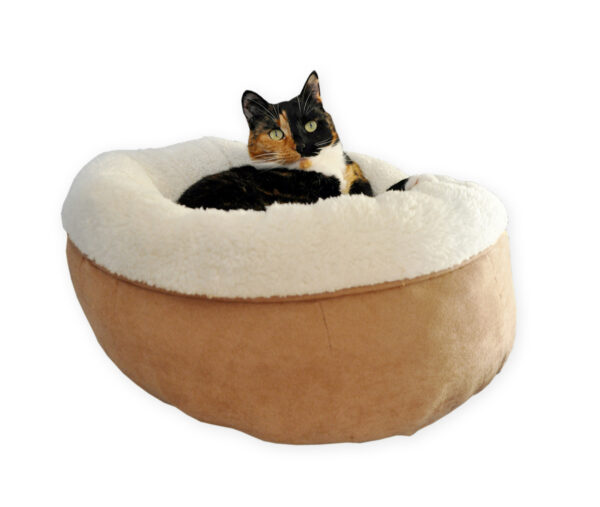 AFP Lambswool Donut Bed TAN Beige - Image 2